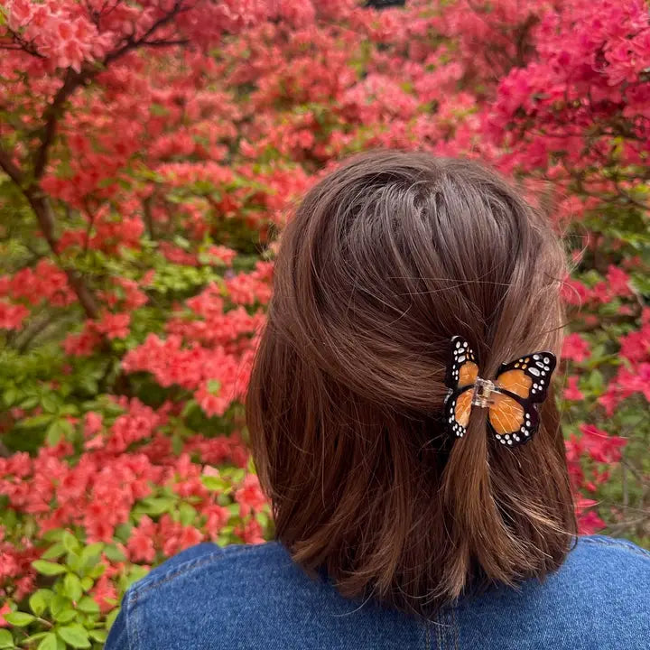 Hand-Painted Mini Monarch Butterfly Claw Clip