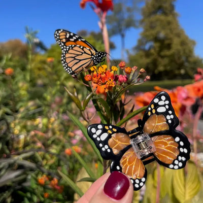 Hand-Painted Mini Monarch Butterfly Claw Clip