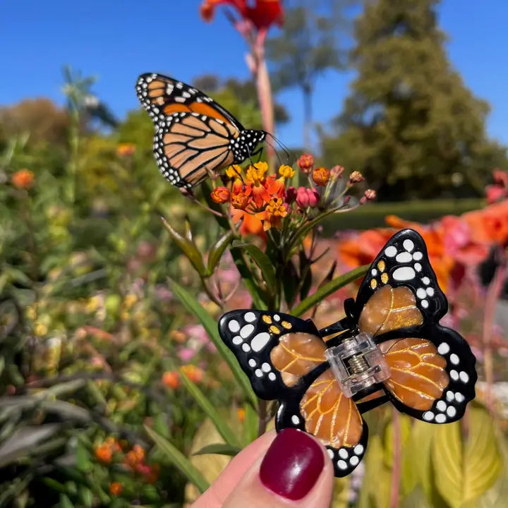 Hand-Painted Mini Monarch Butterfly Claw Clip