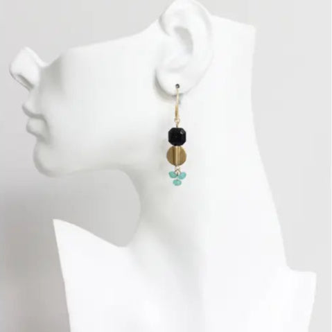 Blue Goldstone and Aqua Earrings