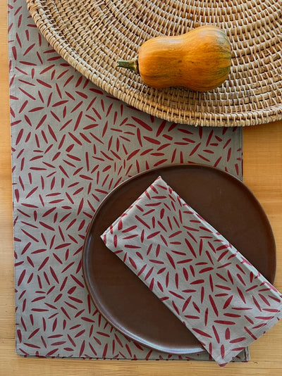 Table Runner - Greige and Brick Widgets