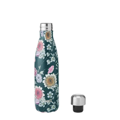 Stainless Steel Water Bottle, Midnight Botanical