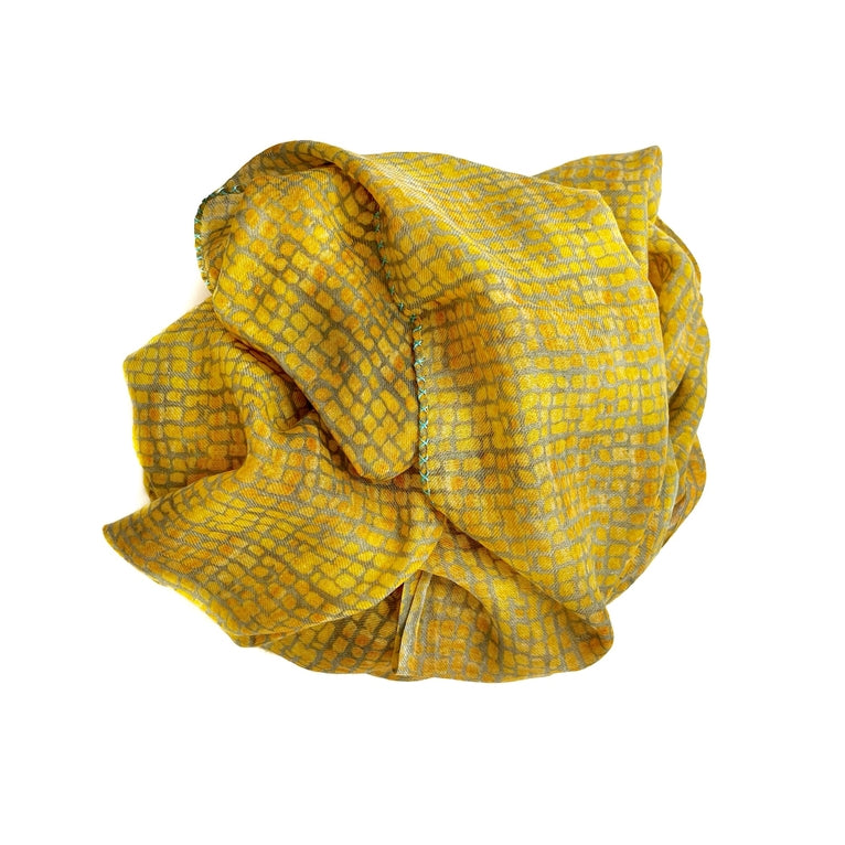 Wool Silk Stole, Broken Rectangle Design
