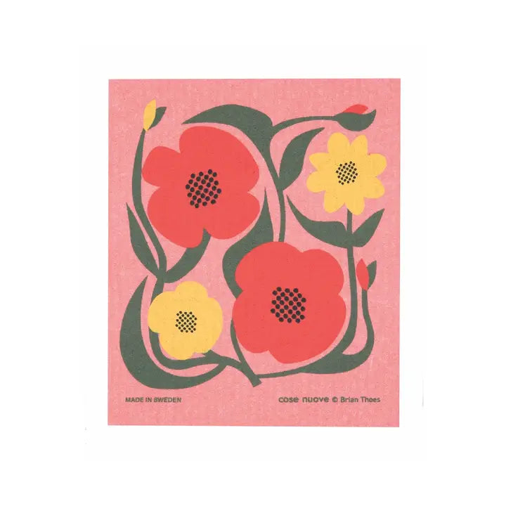 Swedish Dish Cloth, Flowers and Vines