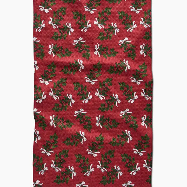 Christmas Berry Bow Tea Towel