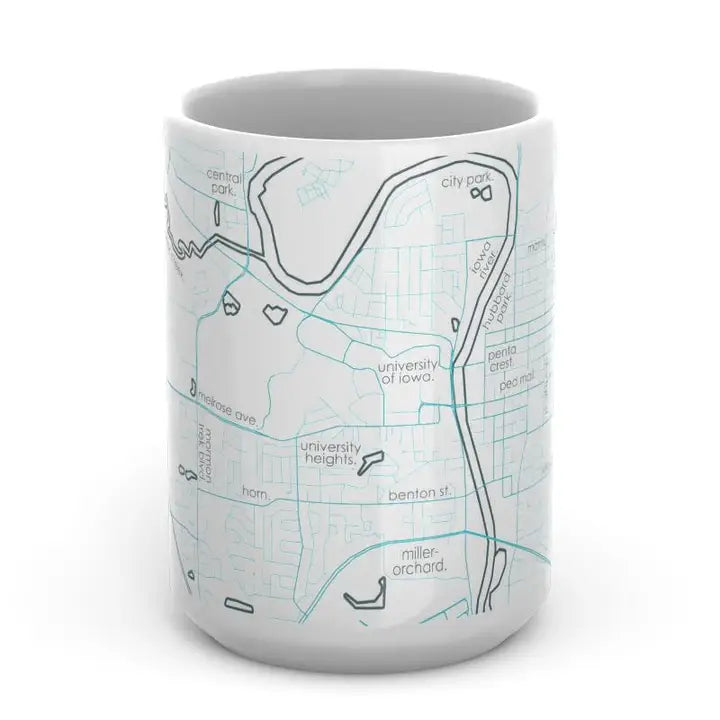 Iowa City Map Ceramic Mug