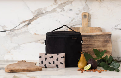 SoYoung, Black Linen Lunch Poche