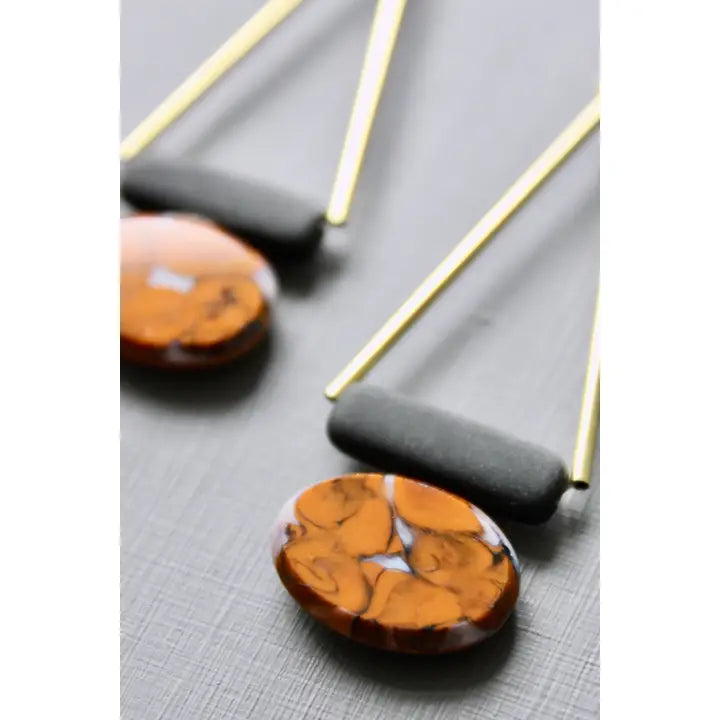 Vintage Orange Glass Earrings