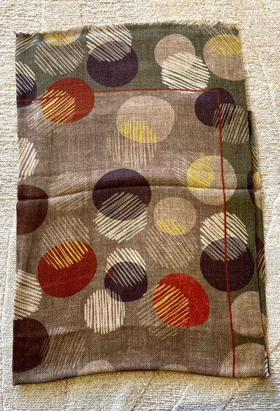 Milan Polka Wool Scarf/Wrap Blue
