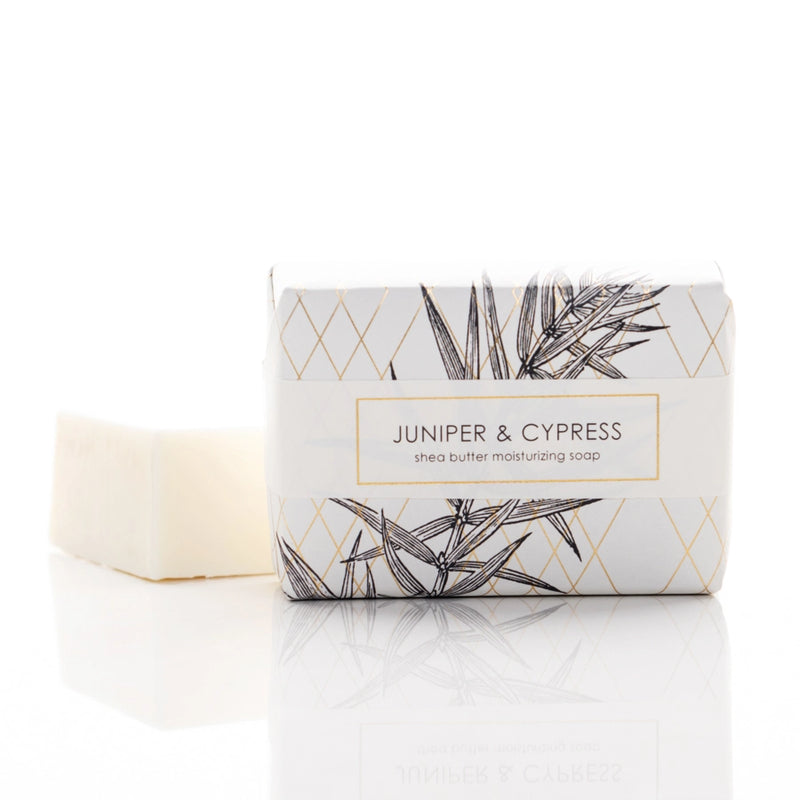Holiday Shea Butter Soap - Juniper & Cypress in Goldleaf Design