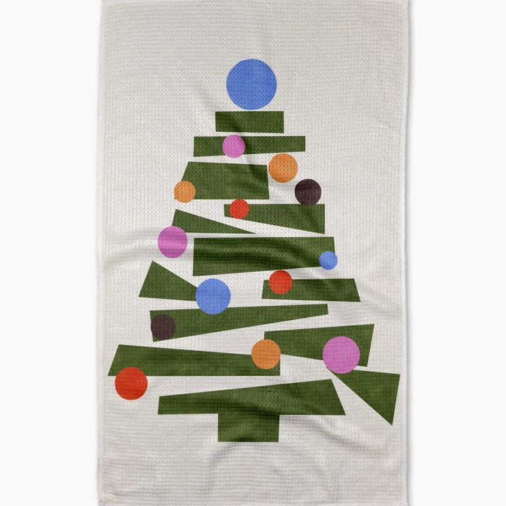 Modern Festive Tree Tea Towel