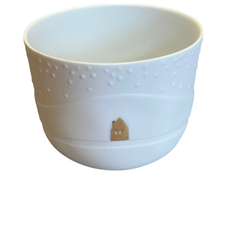 Snowy Day Landscape Porcelain Tealight Holder