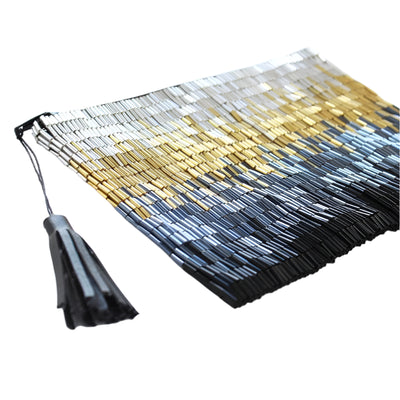 Glass Bead Clutch Flapper Black