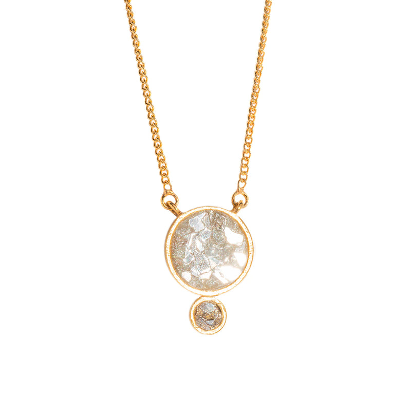 Ophelia Pendant with Raw Diamonds and Resin