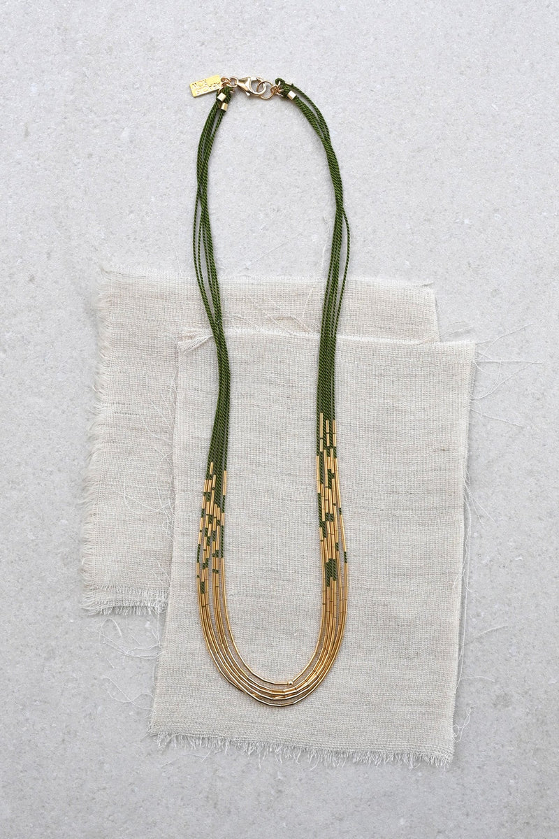 Aries Necklace in Moss