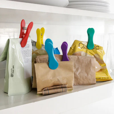 Rainbow Bag Clips: Set of 8