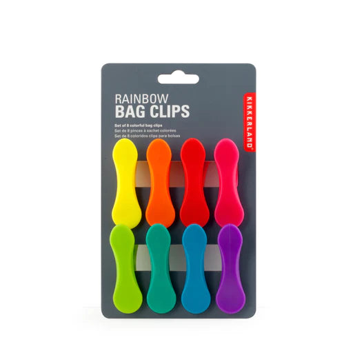 Rainbow Bag Clips: Set of 8