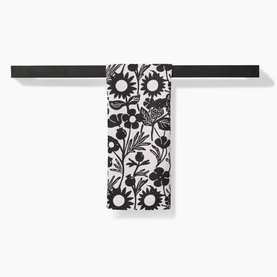 Black Flower Garden Bar Towel