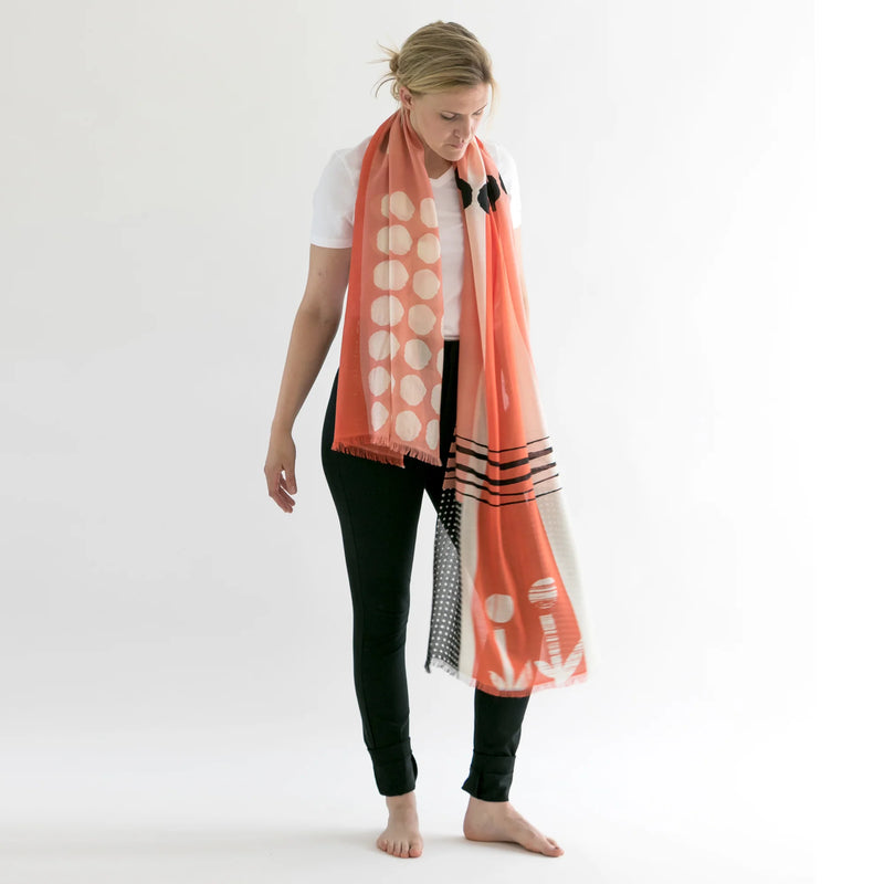 Banjo 100% Merino Wool Scarf in Berry