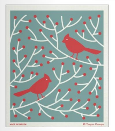 Swedish Dish Cloth, Cardinal Branch