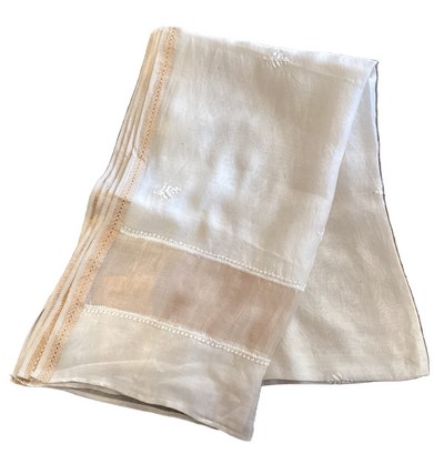 Natural White Cotton/Silk Stole