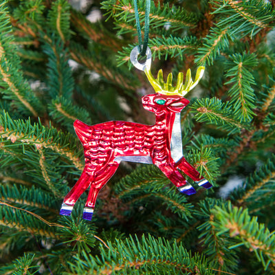 Red Reindeer Tin Decoration