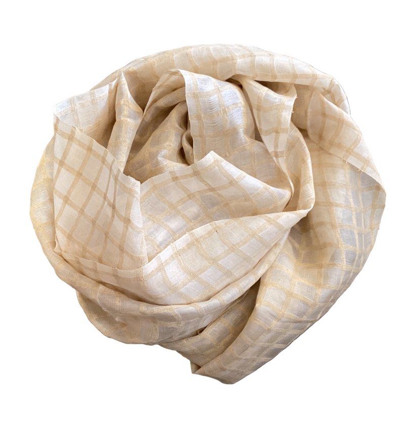 Natural White Cotton/Silk Stole