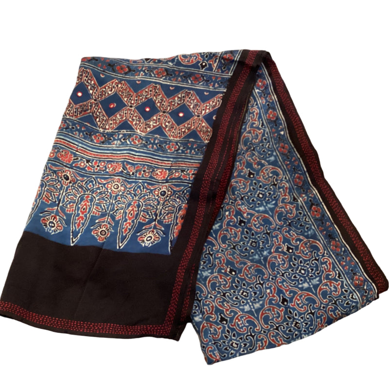 Black and Blue with Embroidery Stole