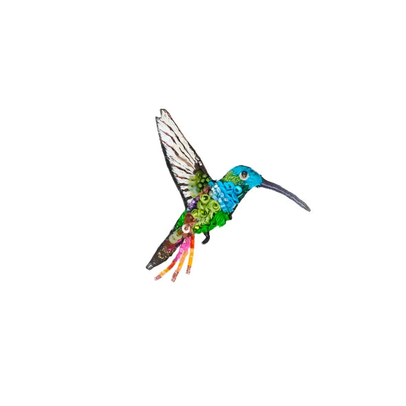 Emerald Chin Hummingbird Brooch Pin