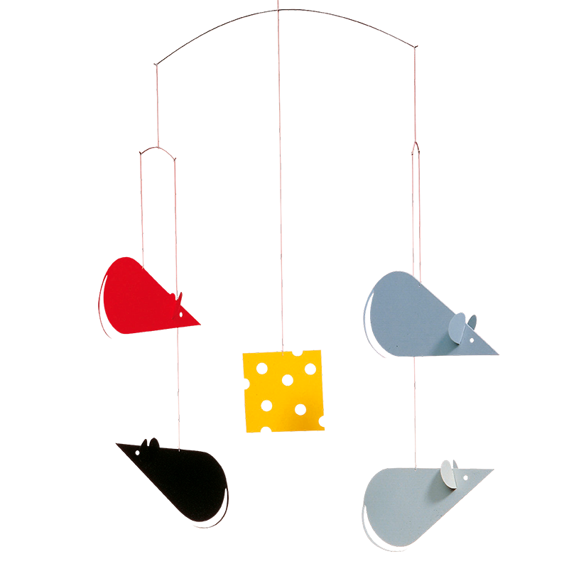 Cheese Mice Mobile, Black + Grey