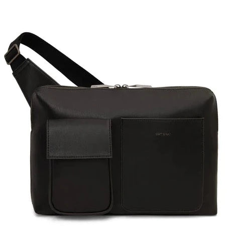 TREY Vintage Vegan Sling Bag, Black