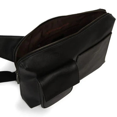 TREY Vintage Vegan Sling Bag, Black