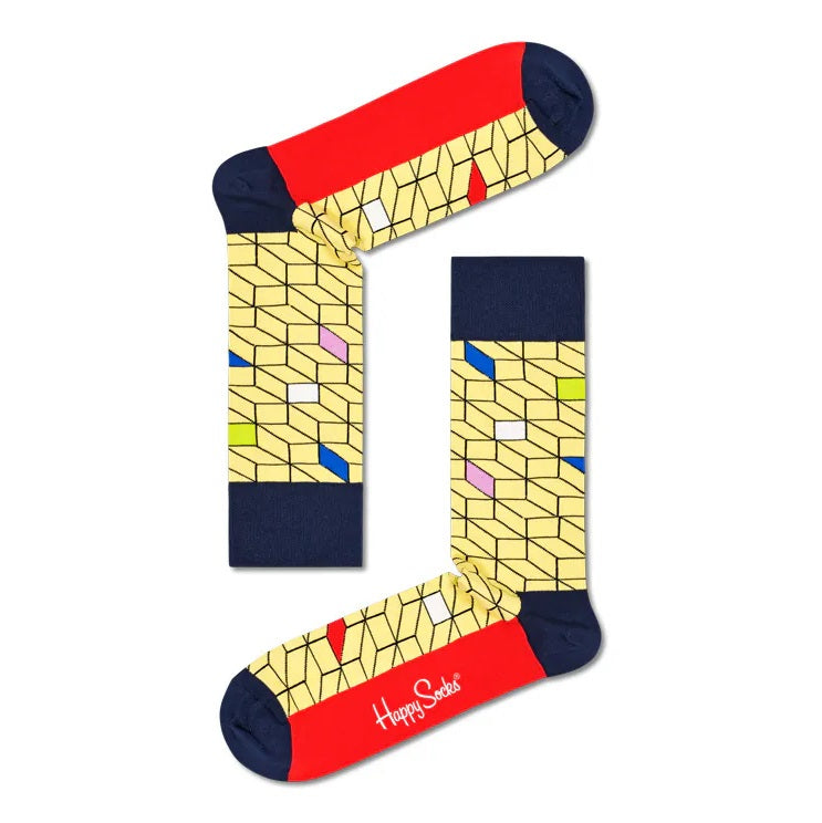 Filled Optic Sock in Navy and Yellow