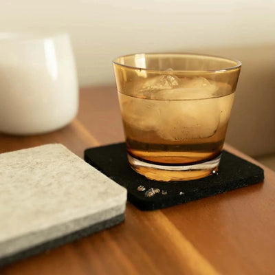 Bierfilzl: Merino Wool Felt Square Coasters in Noir