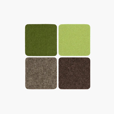 Bierfilzl: Merino Wool Felt Square Coasters in Forest