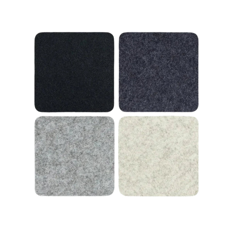 Bierfilzl: Merino Wool Felt Square Coasters in Noir