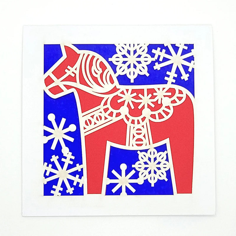 Swedish Dala Horse Greeting Card