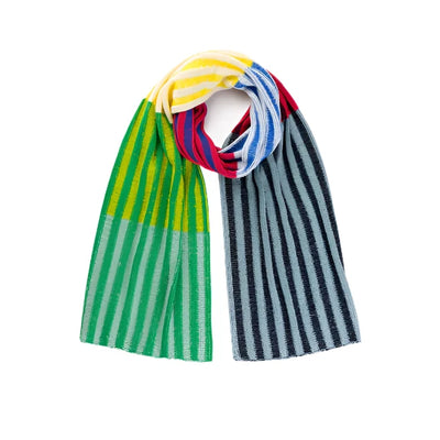 Hi-Low Stripe Knit Scarf