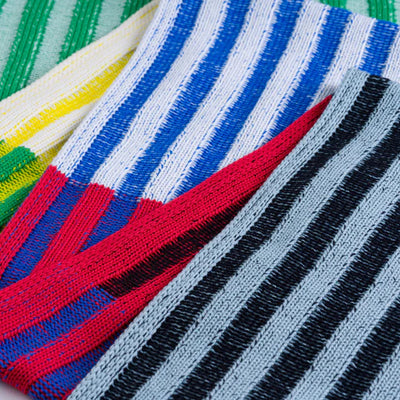 Hi-Low Stripe Knit Scarf