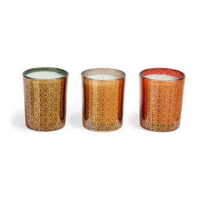 Votive Candles, Holiday Trio Set - Midnight Currant, Woodland Spruce & White Maple Bourbon