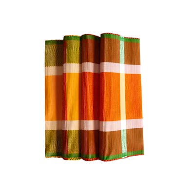 Handwoven Table Runner in Spinach and Carrot