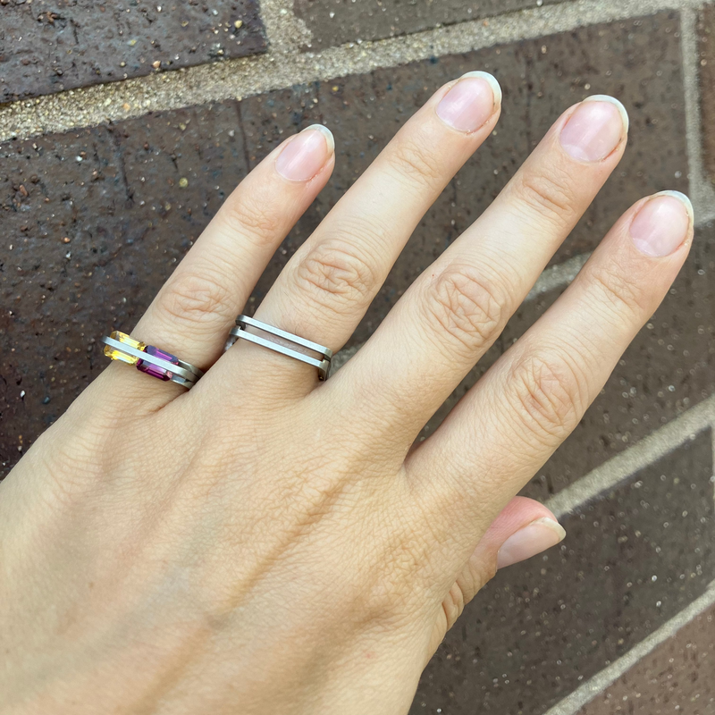 Angela Fung Slide Ring with 2 Stones