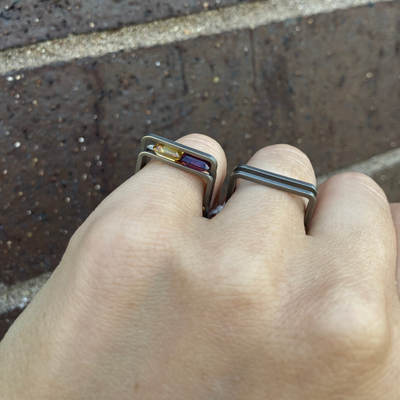 Angela Fung Slide Ring with 2 Stones