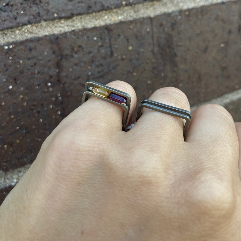 Angela Fung Slide Ring with 2 Stones