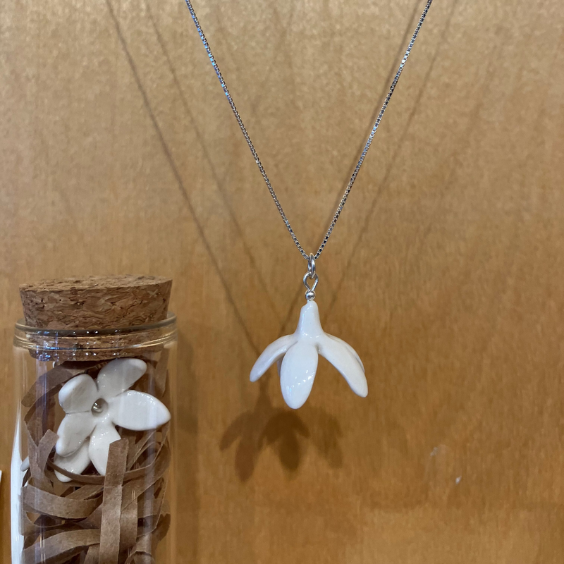 Porcelain Jasmine Floral Necklace