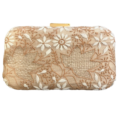 Embroidered Clutch with Chain