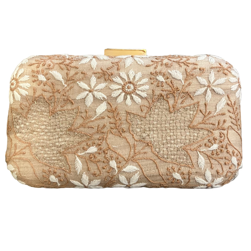 Embroidered Clutch with Chain