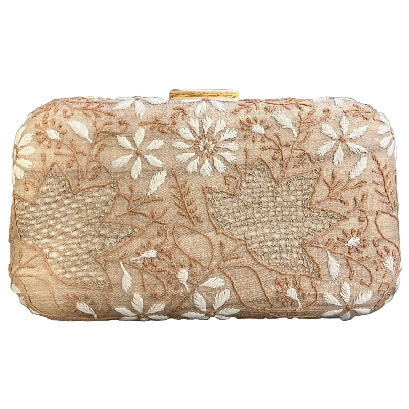 Embroidered Clutch with Chain