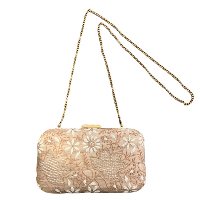 Embroidered Clutch with Chain