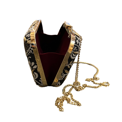 Embroidered Clutch with Chain